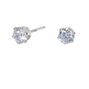 Sterling Silver Cubic Zirconia Round Stud Earrings - 4MM,