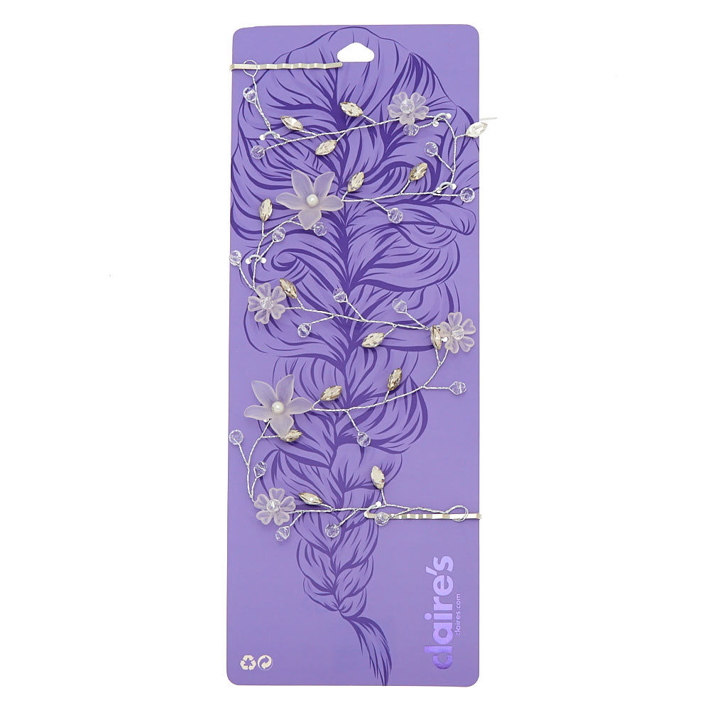 Silver Frosted Flower Hair Vine,