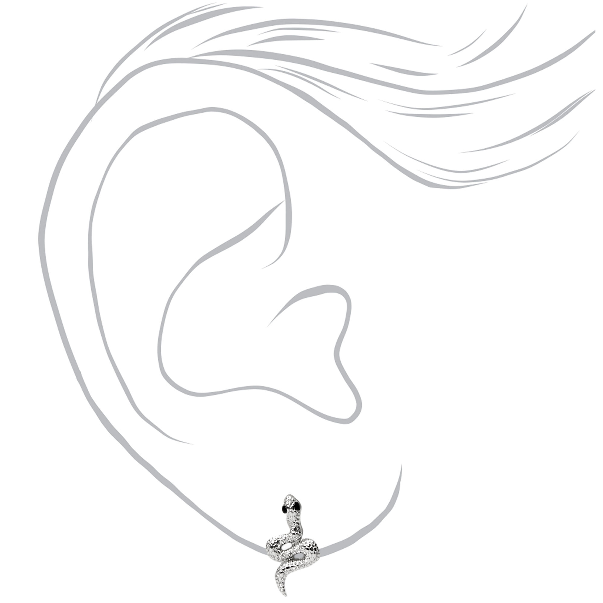 Silver Textured Snake Jewelry Set - 2 Pack,