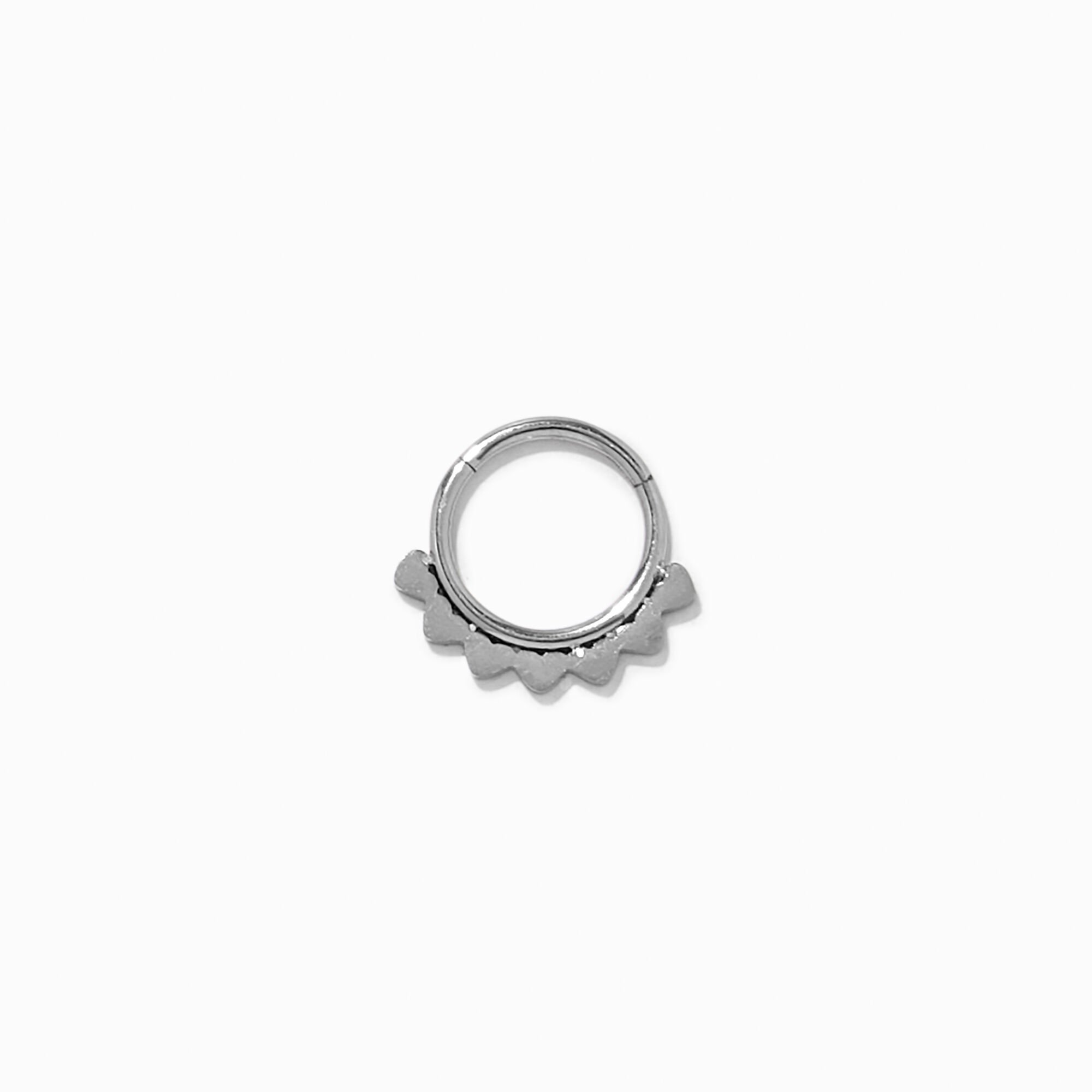 Silver 20G Fan Cartilage Clicker Earring,