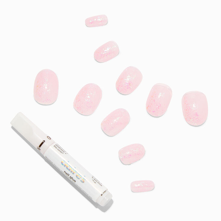 Pink Chunky Glitter Almond Vegan Faux Nail Set &#40;24 Pack&#41;,