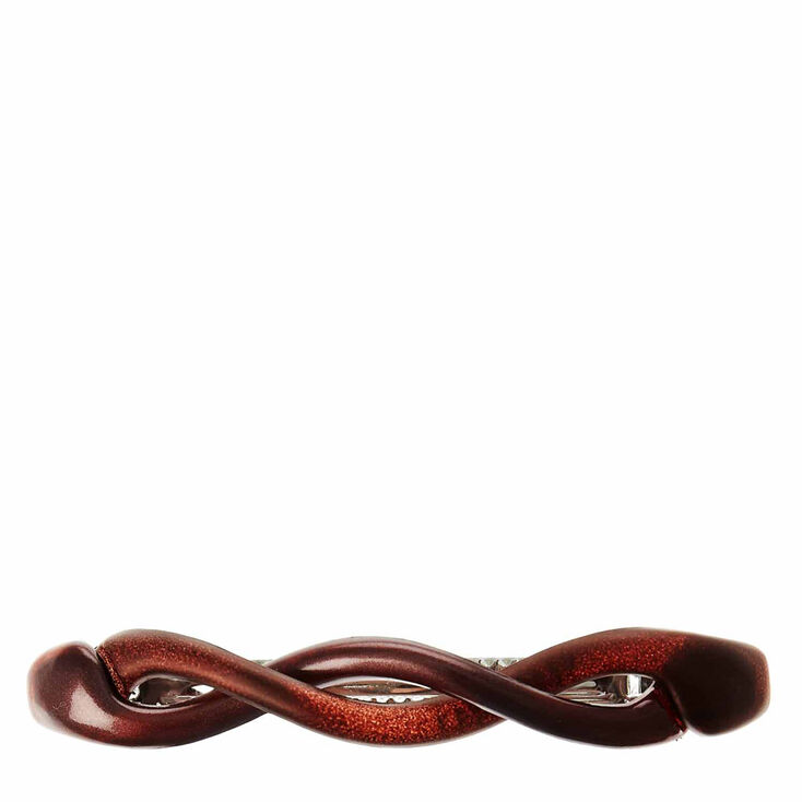 Claire's Barrette à cheveux marron torsadée