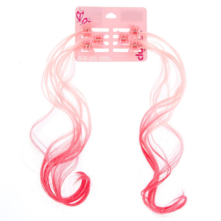 Claire S Club Ombre Butterfly Hair Clips 6 Pack Pink Claire S