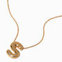 Gold-tone Bubble Initial Pendant Necklace - S,