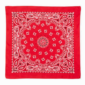 Bandeau bandana motif cachemire - Rouge,