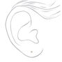 Silver 4MM Pearl Stud Earrings - Ivory,
