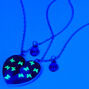 Best Friends Navy Glitter Split Heart Necklaces - 2 Pack,