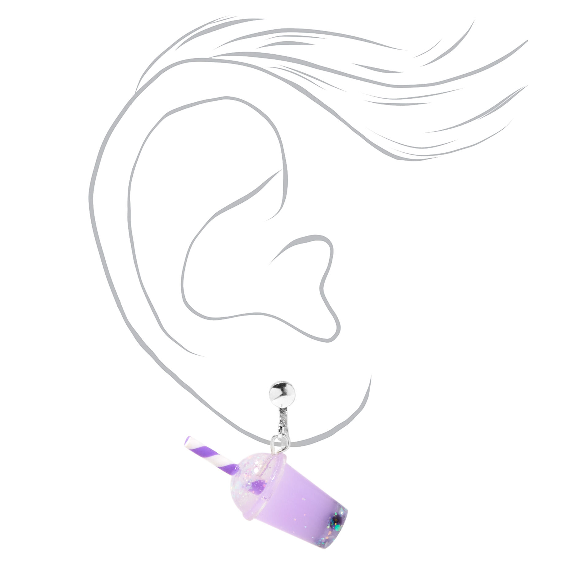 Purple clip on earrings top