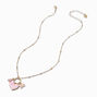 Pink Heart Cluster Charm Pendant Necklace,