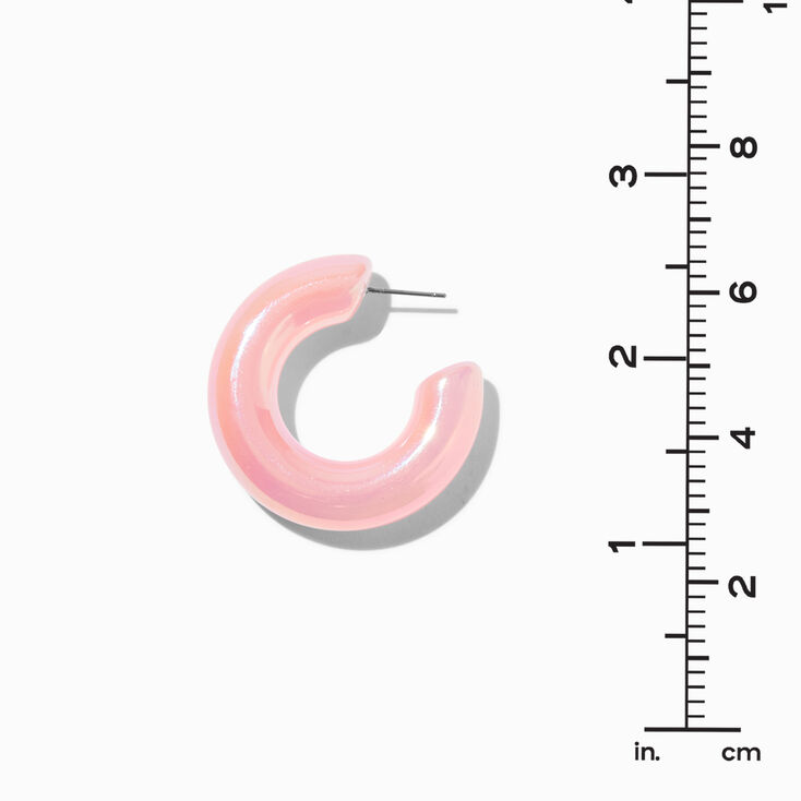 Pink Shimmer 30MM Resin Hoop Earrings,