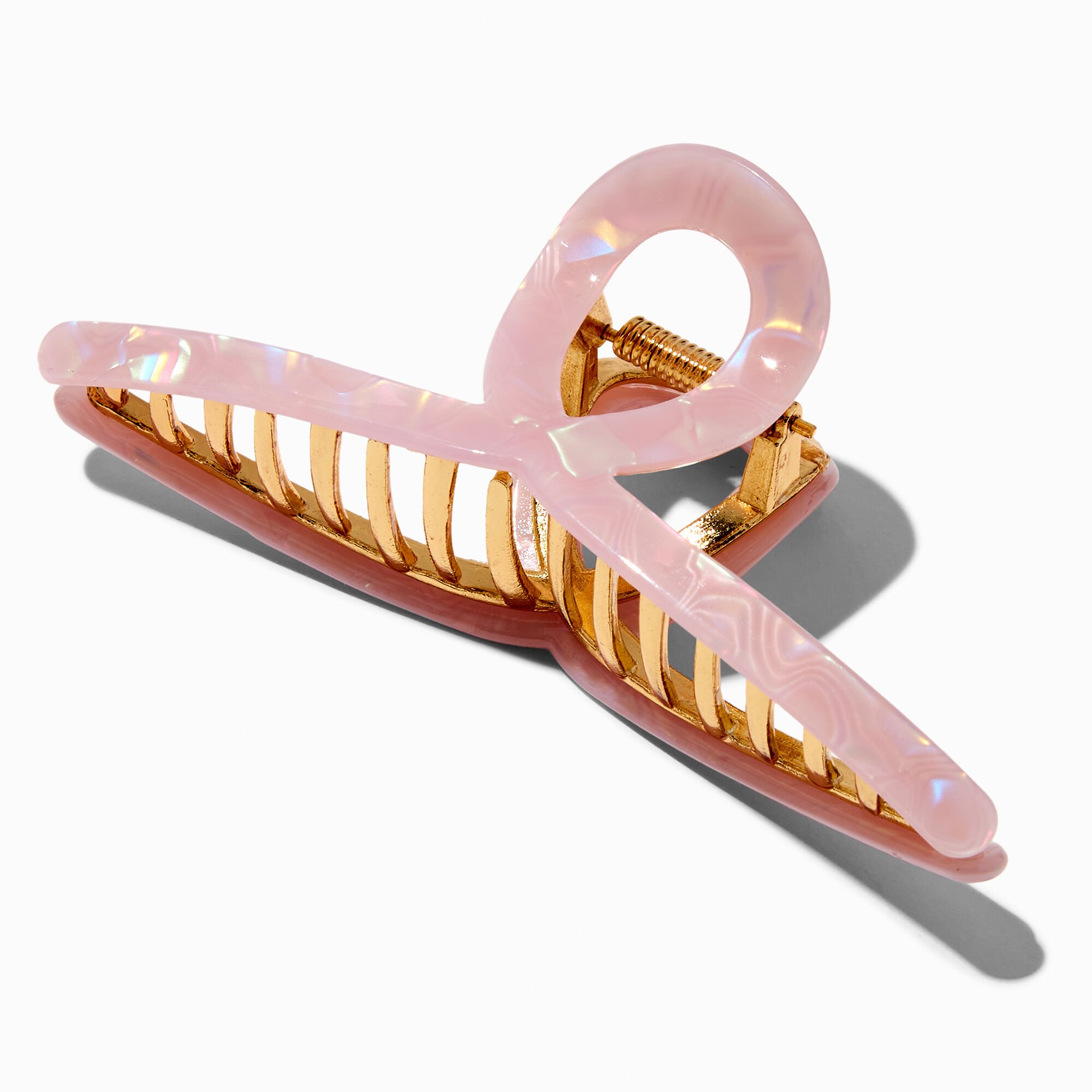 View Claires Marble Loop Hair Claw Pink information