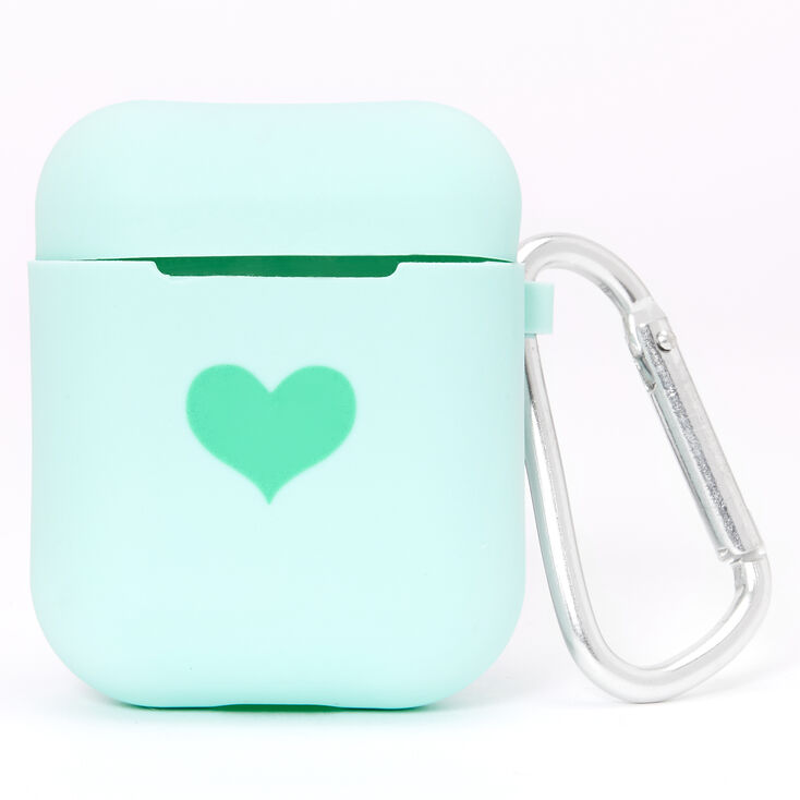 Mint Heart Silicone Earbud Case Cover - Compatible With Apple AirPods&reg;,