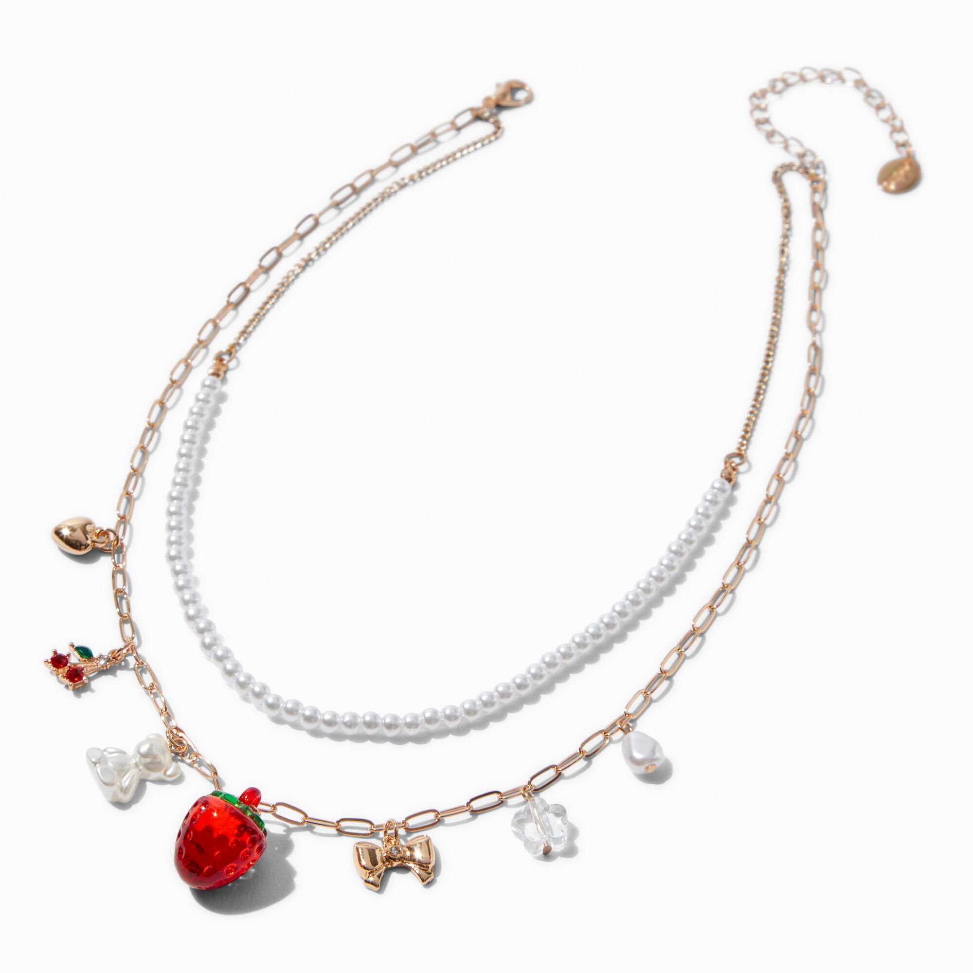 Cherry Berry Pearl Multi-Strand Necklace,
