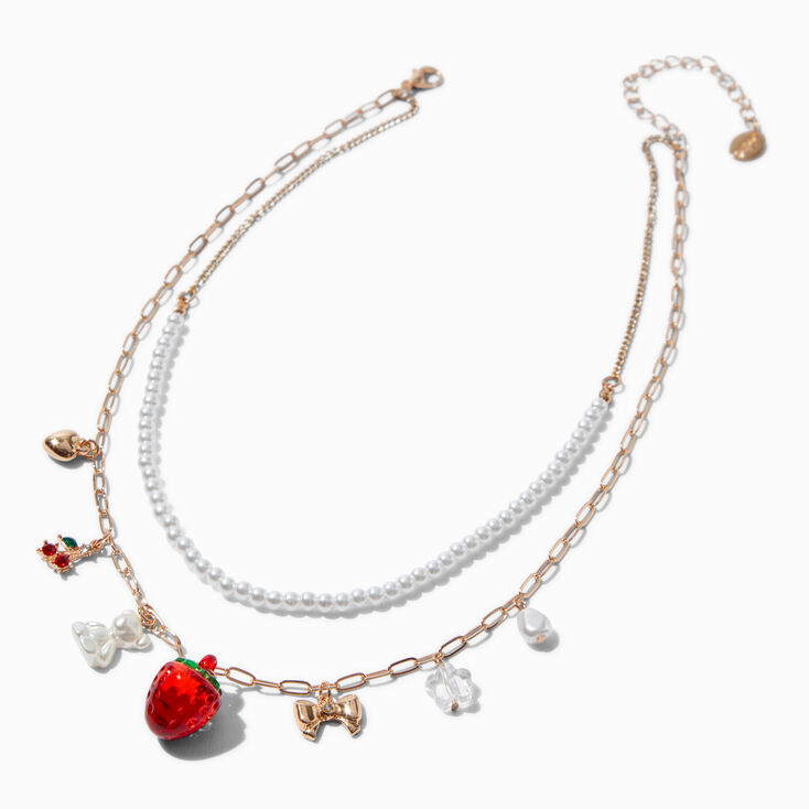 Cherry Berry Pearl Multi-Strand Necklace,