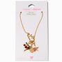 T H E M E x Claire&#39;s Cherry Gold-tone Ball Chain Charm Necklace,