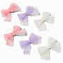 Claire&#39;s Club Pastel Polka Dot Mesh Hair Bow Clips - 6 Pack,