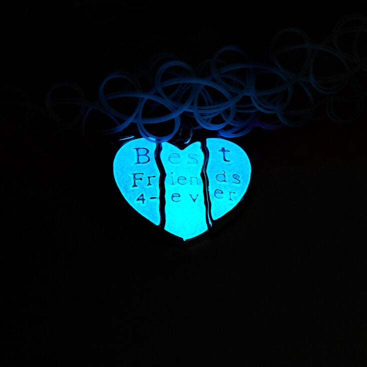 Best Friends Pastel Heart Glow In The Dark Tattoo Choker Necklaces - 3 Pack,