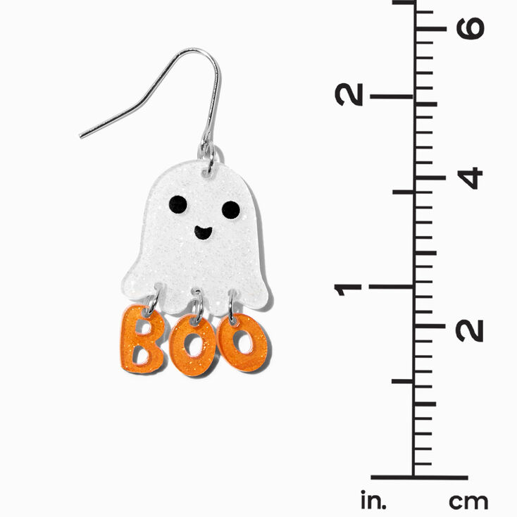 BOO! Glitter Ghost 1&quot; Drop Earrings,