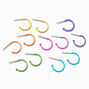 Rainbow Neon Hoop Earrings - 6 Pack,