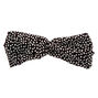 Bandeau torsad&eacute; &agrave; motif pois et c&oelig;urs noir et blanc,