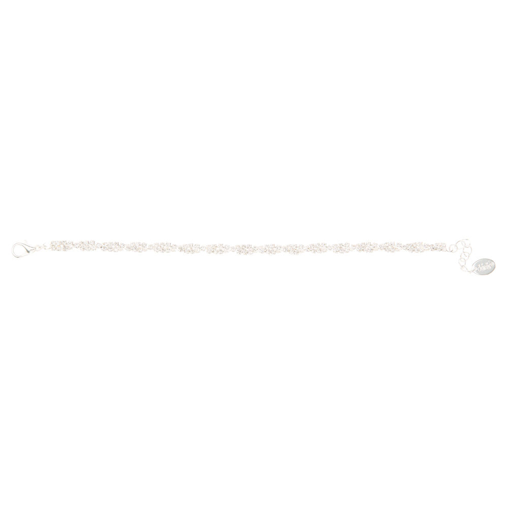 Sparkle Twisted Silver Tone Bracelet,
