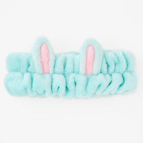 Plush Mint Bunny Ear Makeup Headwrap,