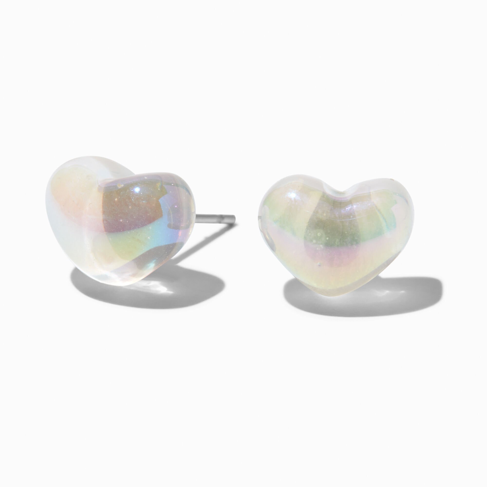 View Claires Pearl Heart Stud Earrings Silver information