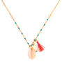 Tropical Cowrie Shell Pendant Necklace,