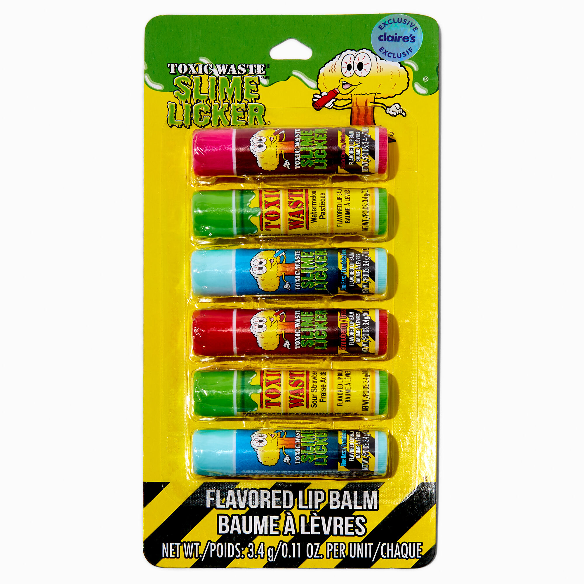 Toxic Waste® Slime Licker Claire's Exclusive Flavored Lip Balm Set - 6 Pack,