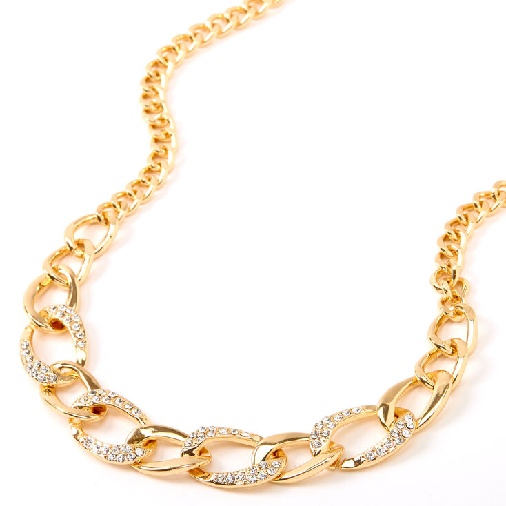 Gold Embellished Chunky Chain Necklace,