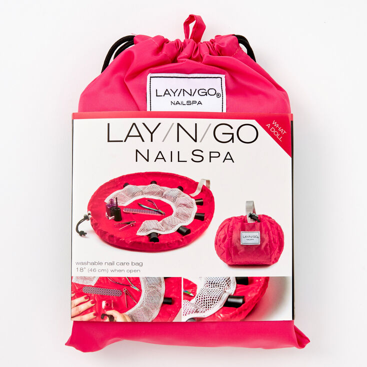 Lay-N-Go&reg; Pink Quilted Nail Spa Washable Nail Care Bag,
