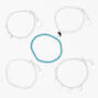 Silver Celestial Yin Yang Beaded Chain Bracelets - Blue, 5 Pack,