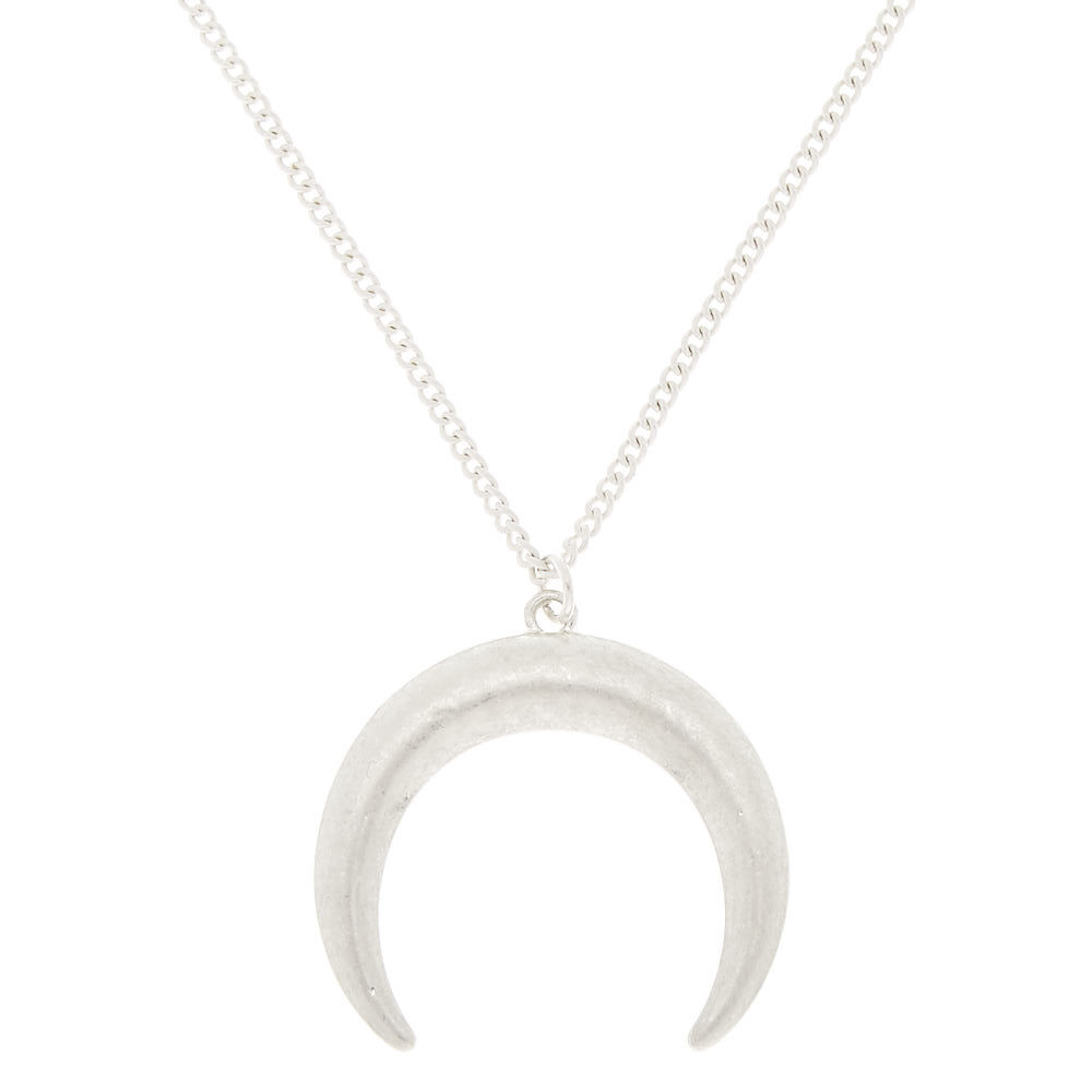 Silver Horn Pendant Necklace,