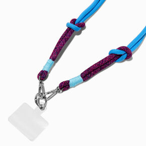 Blue &amp; Purple Patterned Crossbody Phone Lanyard,