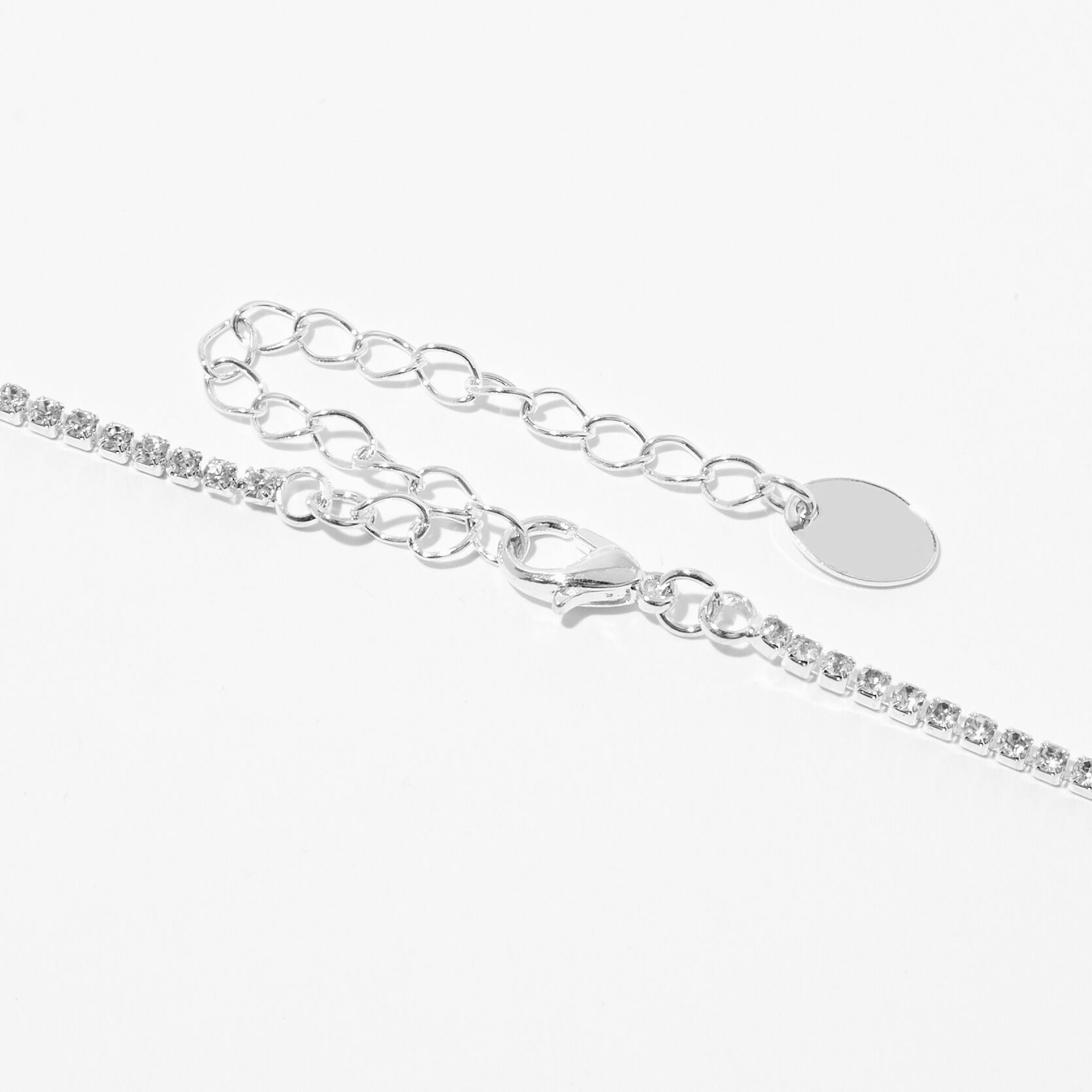 White Pearl & Silver Rhinestone Scalloped Choker  & Drop Earrings Set - 2 Pack,