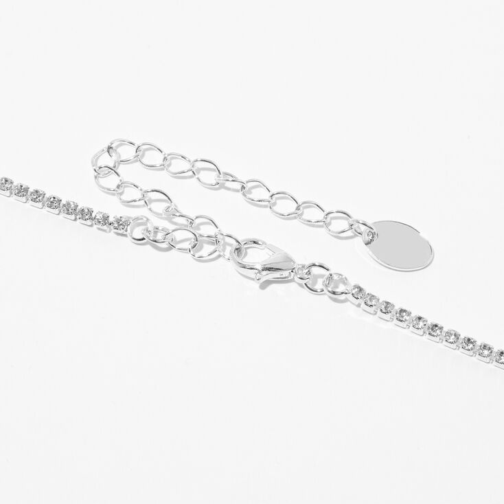 White Pearl &amp; Silver Rhinestone Scalloped Choker  &amp; Drop Earrings Set - 2 Pack,