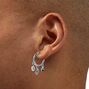 Silver-tone 16mm Charm Clicker Hoop Earrings,