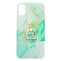 Green Marble Ring Holder Phone Case - Fits iPhone X/XS,