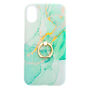 Green Marble Ring Holder Phone Case - Fits iPhone X/XS,