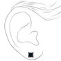 Hematite Black 5mm Cubic Zirconia Square Stud Earrings,