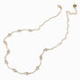 Gold-tone Cubic Zirconia Delicate Scalloped Choker Necklace,