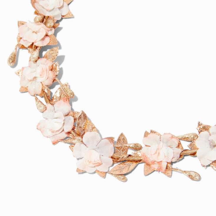 Mini Rose Gold Flower Headwrap,