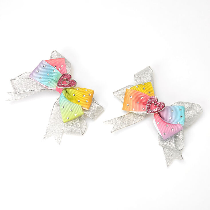 Love, Diana&trade; Rainbow Heart Hair Bows &ndash; 2 Pack,