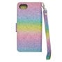 Rainbow Glitter Folio Phone Case - Fits iPhone 6/7/8,