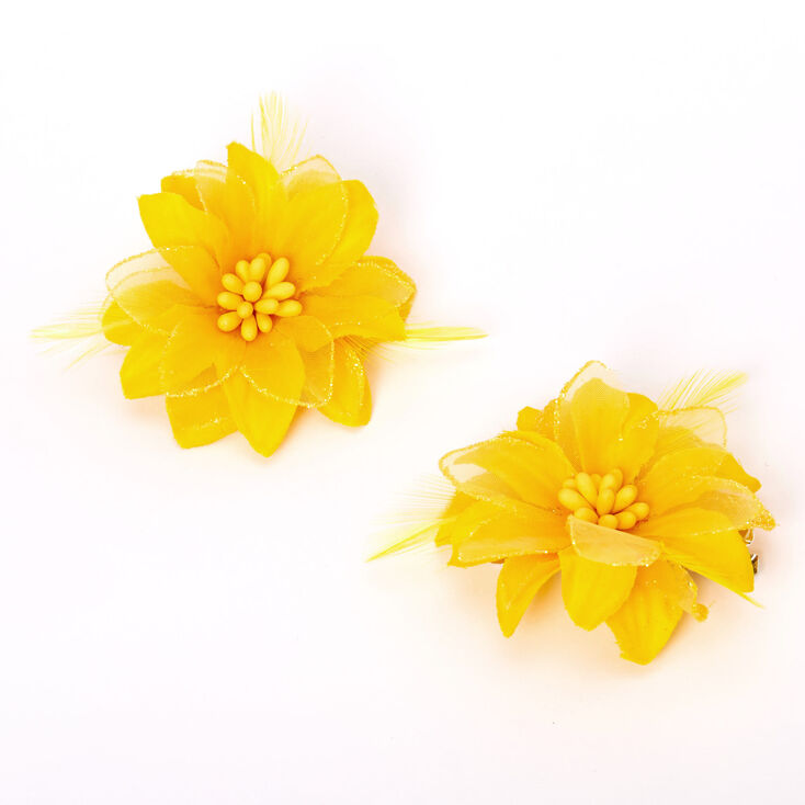 Lily Flower Hair Clips - Yellow, 2 Pack | Claire's