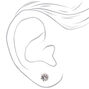 Silver Cool Tone Crystal Stud Earrings - 9 Pack,