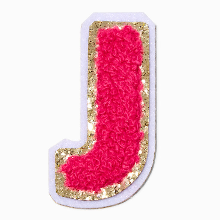 Pink J Initial Stick-On Patch,