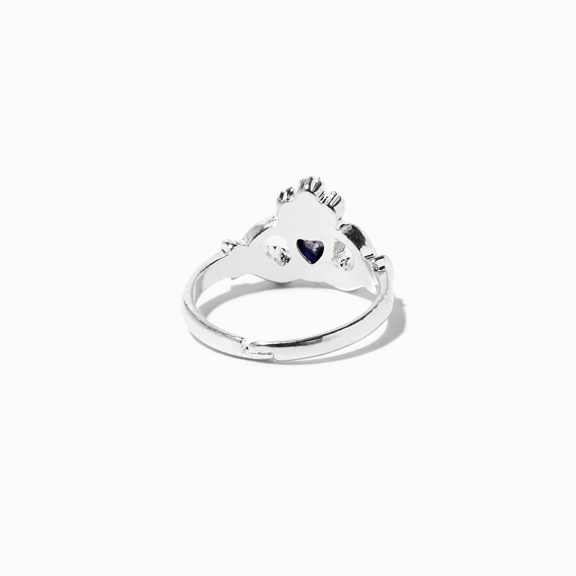 Silver Claddagh Birthstone Ring - September,