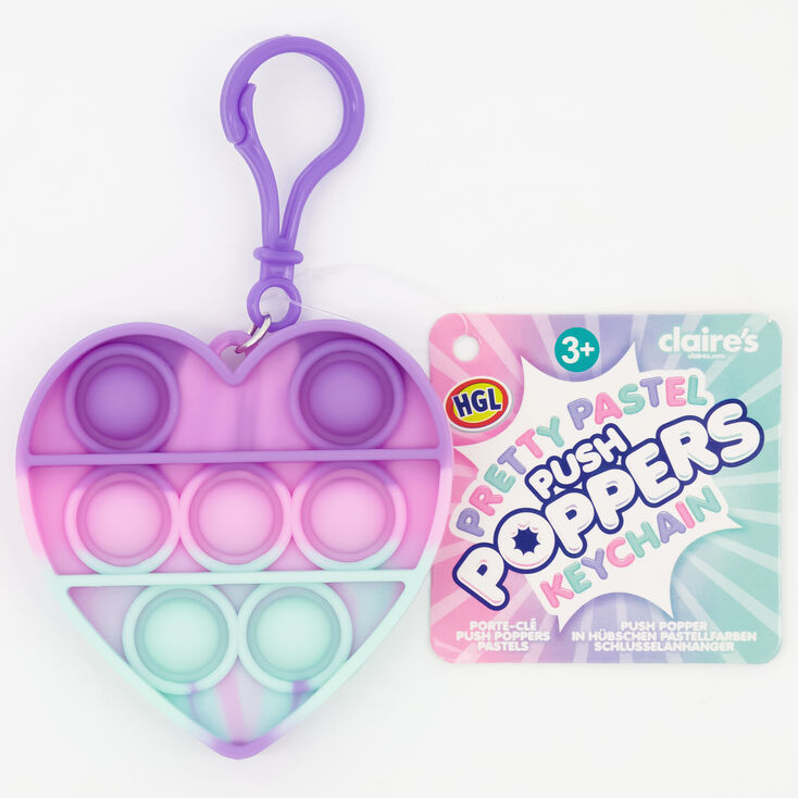 Jouet fidget Push Poppers porte-cl&eacute;s pastel - Les mod&egrave;les peuvent varier,