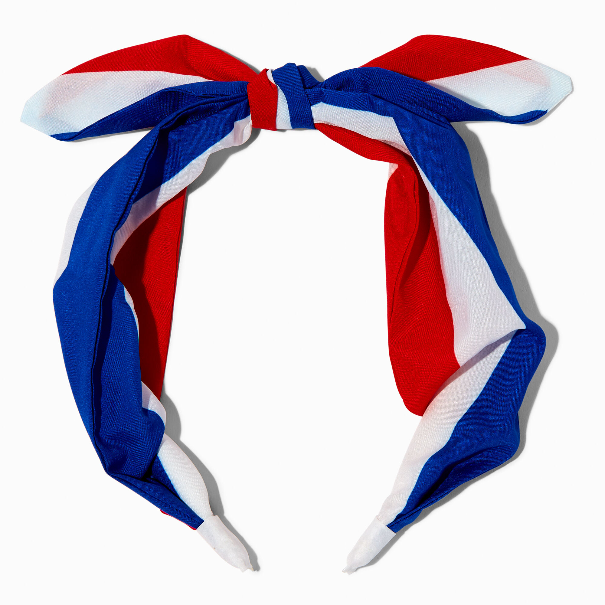 View Claires Red White Knotted Bow Headband Blue information